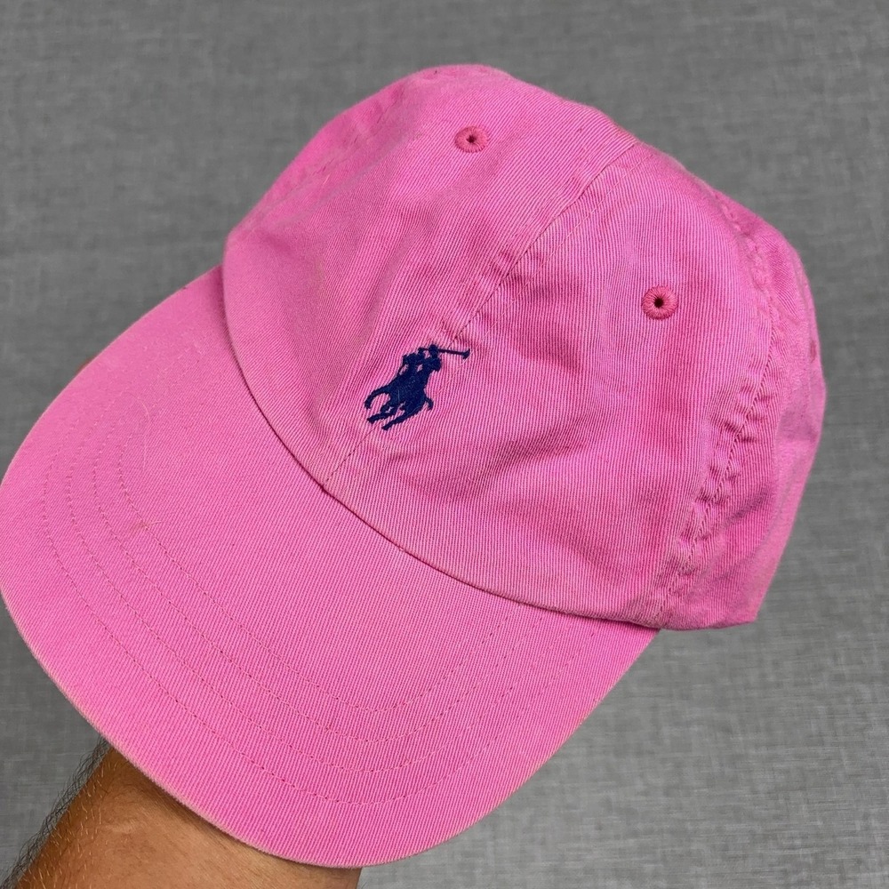 Polo Ralph Lauren Hat Cap Strap Back One Size Pink Baseball Mens Embroidered